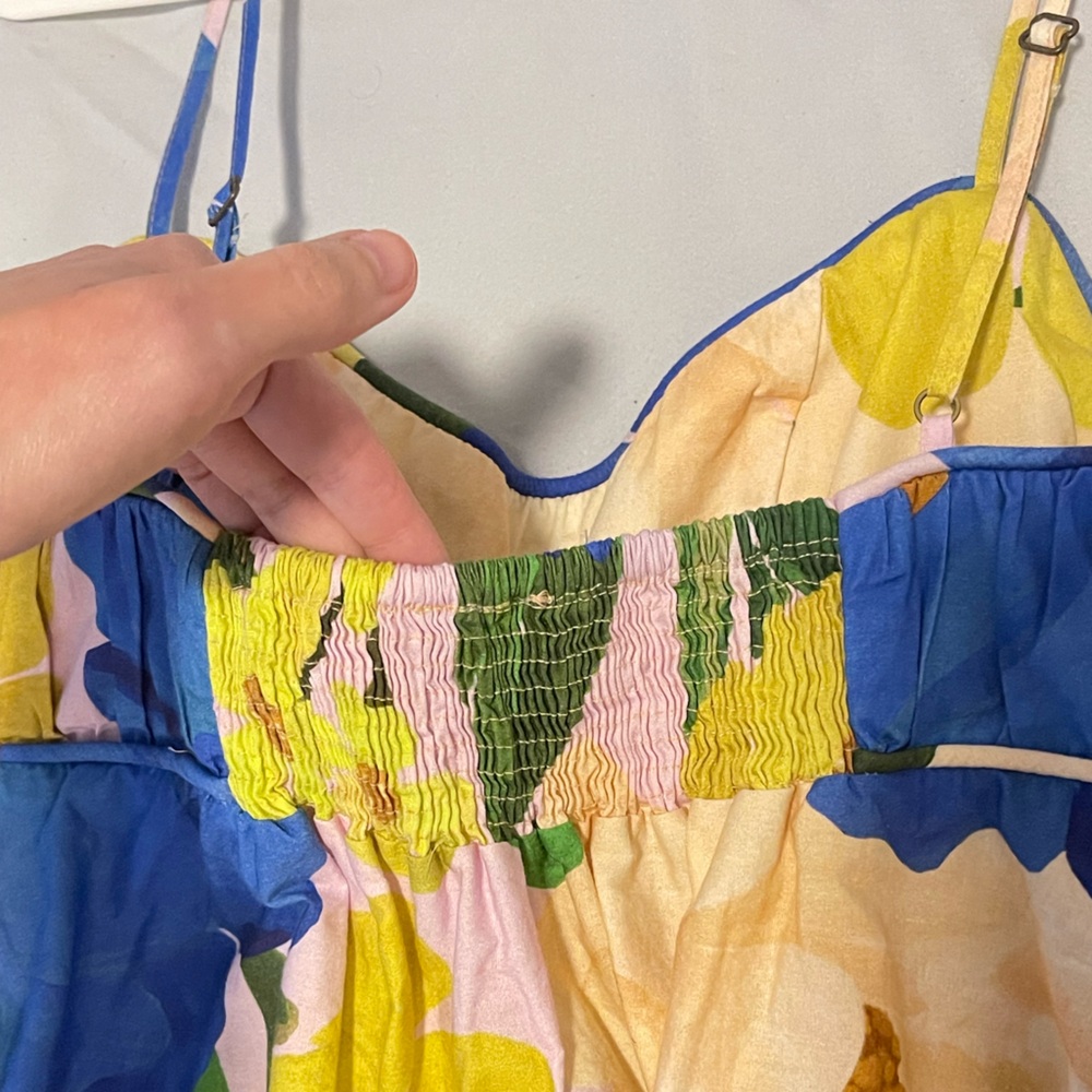 FARM RIO Floral Maxi Dress in Blue and Yellow - Picture 4 of 4